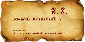 Udvardi Krisztián névjegykártya
